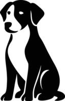 Sitting Dog Outline Illustration, Minimal Dog Silhouette Graphic vector