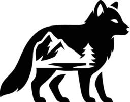 Fox Nature Double Exposure, Forest Fox Silhouette Design vector