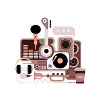 Sound Recording Studio Objects vector