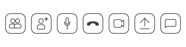 Graphic symbols for calling, chatting, and conferencing vector