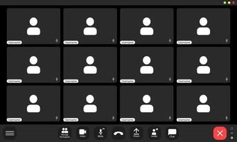 Multiple user profiles displayed on a virtual meeting interface vector