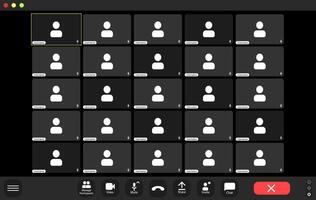 Empty conference layout with participant placeholders vector