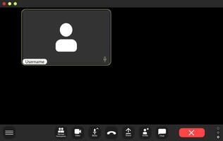 Online gathering showcasing blank user profiles and chat option vector