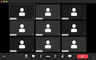 Virtual conference with many users in chat session vector