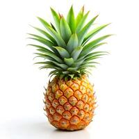 Sharp and Clear Image of a Natural Pineapple on a Solid White Background Photo