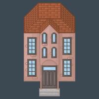 top view home with two story building in pixel art style vector