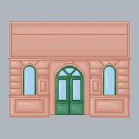 top view city building in pixel art style with isolated background vector