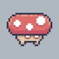 short mushroom monster in pixel art style with isolated background vector