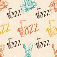 Seamless pattern with jazz music vector