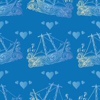 Seamless pattern with ships. vector