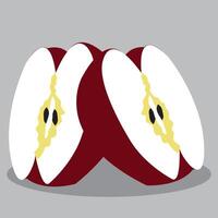 red apple with one whole red apple vector