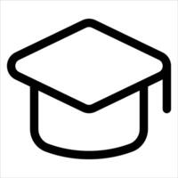 A new black and white image of a graduation cap vector