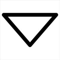 A unique triangle with a black outline in white background vector