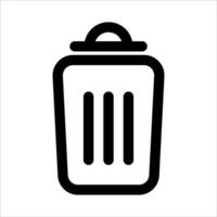 A unique black and white trash can icon on a white background vector