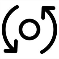 A unique black and white icon of a circular arrow vector