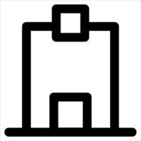 A unique black and white icon of a building in white background vector