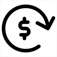 A unique dollar sign in a circle with arrows pointing to it vector