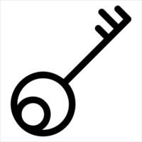 unique outline Key icon in white background vector