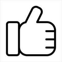 A unique black and white icon of a thumb up vector