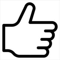 A new unique black and white icon of a thumb up vector