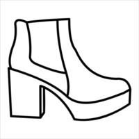 A unique black and white drawing of a shoe vector