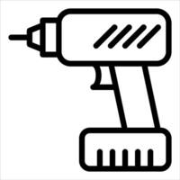 A unique black and white icon of a drill vector