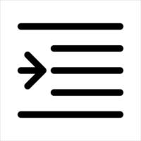 A unique black and white icon of a line with an arrow pointing to the right vector