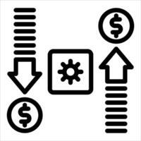 A unique black and white icon of a dollar sign and a dollar sign vector