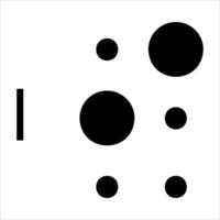 A unique black and white image of a dot and a circle in white background vector