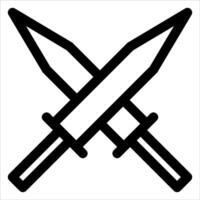 unique Two crossed swords icon on white background vector