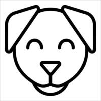 A unique dog's face is shown in a line drawing vector