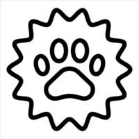 A unique black and white paw print icon on a white background vector