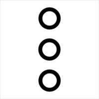 A black and white image of three circles vector