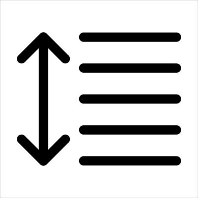 A ew unique white icon of an arrow pointing up