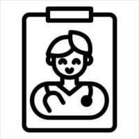 A new unique black and white icon of a doctor vector