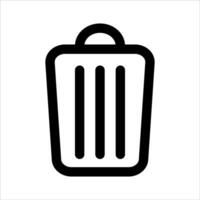 A new black and white trash can icon on a white background vector