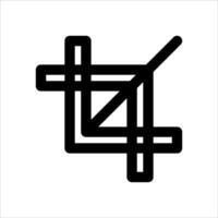 A unique black and white icon of a square with a cross vector