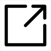 A unique black and white icon of a square with a pencil vector