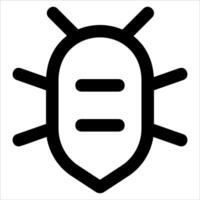 A unique black and white icon of a bug in white background vector