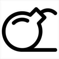A unique black and white icon of a bomb in white background vector