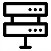 A unique black and white icon of a server rack vector