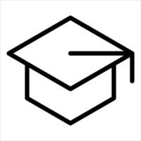 A new unique black and white image of a graduation cap vector