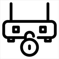 A unique black and white image of a computer with a lock on it vector