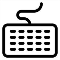 A new black and white icon of a computer keyboard vector