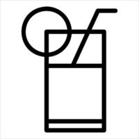 A new unique black and white icon of a drink with a straw vector