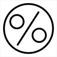 A unique percentage sign in a circle vector