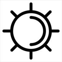 unique outline Sun icon illustration in white bacground vector