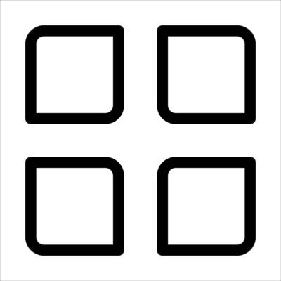 Four square icons on a white background