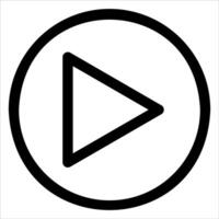 unique Play button icon in a circle in white background vector