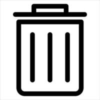 A unique black and white trash can icon in white background vector
